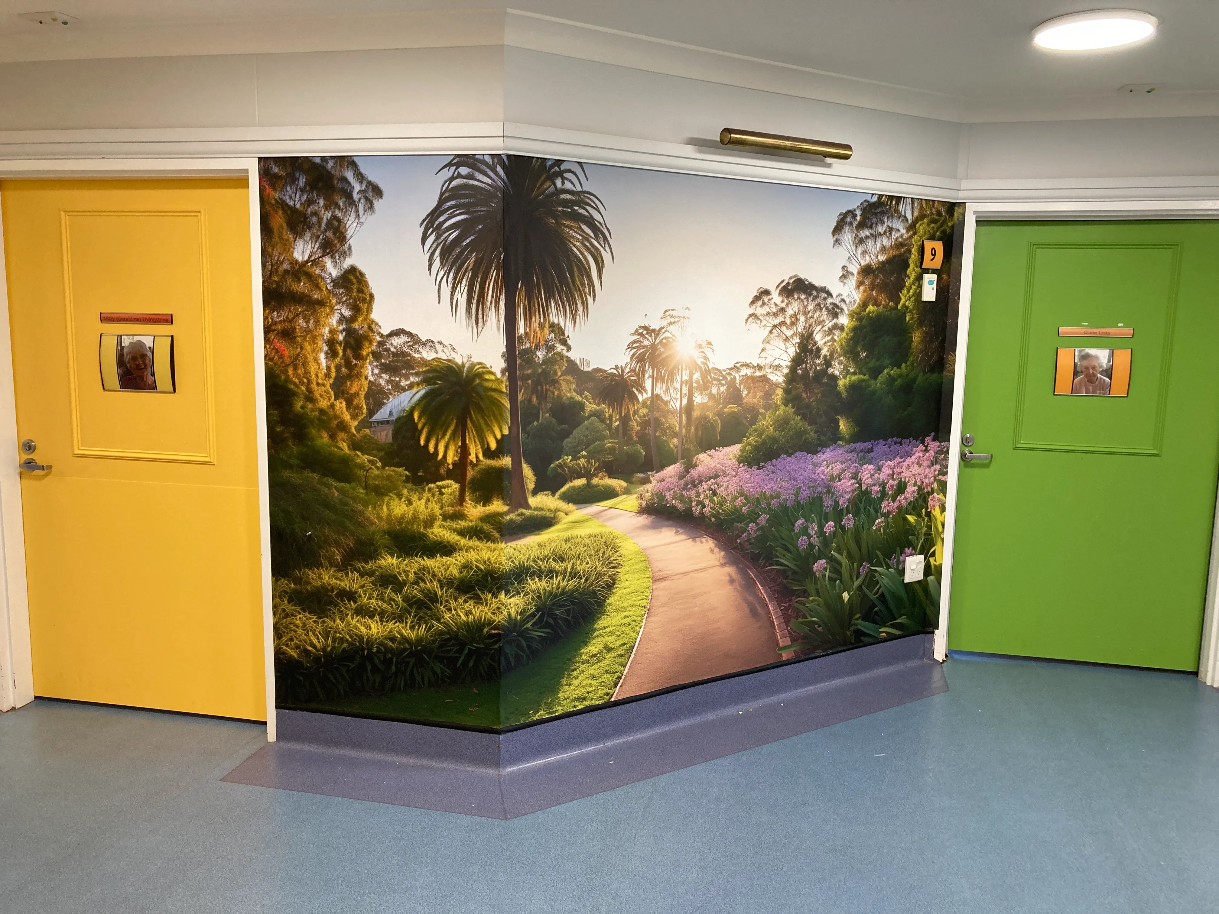Park wallpaper mural at Uniting Aged Care