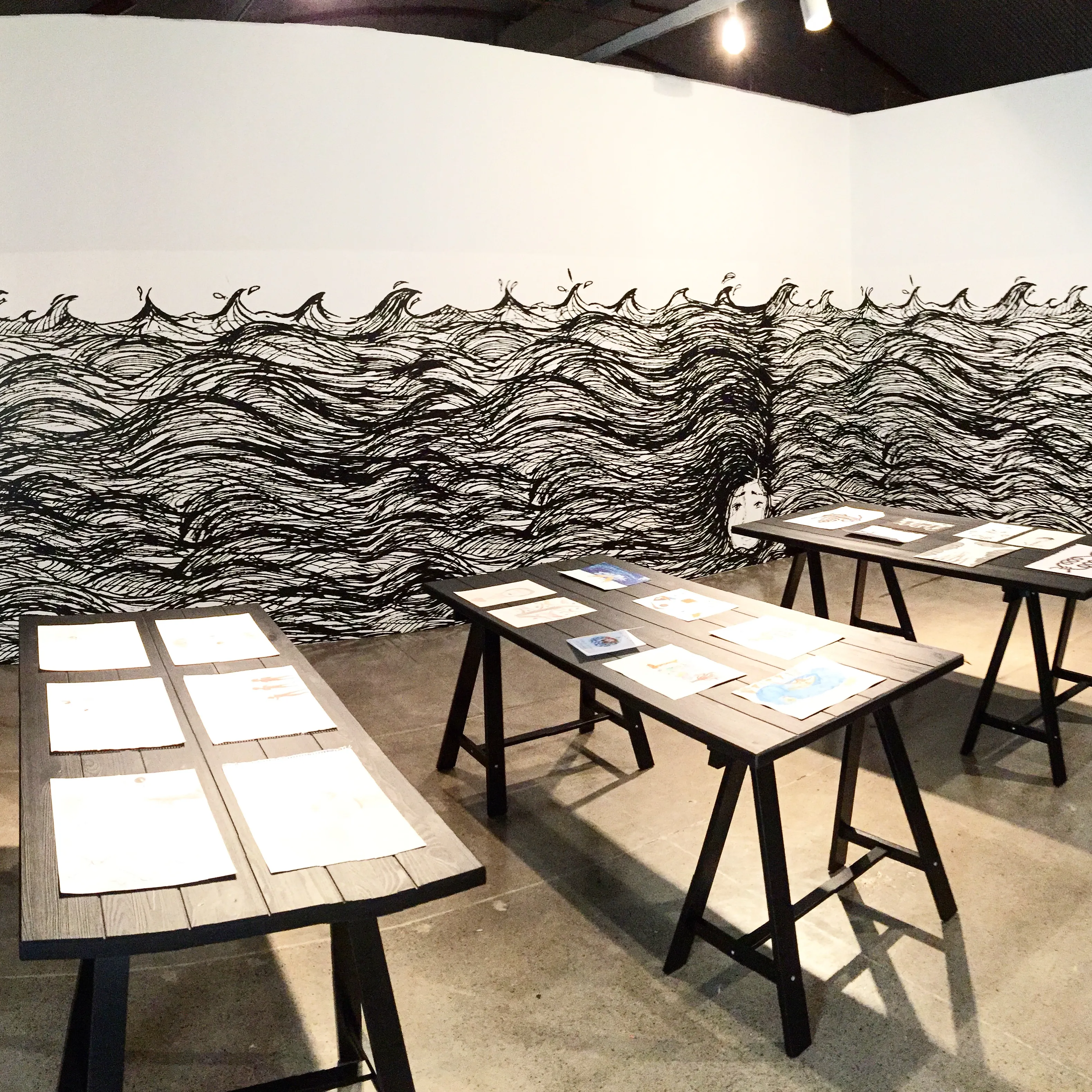 Custom wallpaper for an exhibition at Cement Fondu Gallery in Paddington