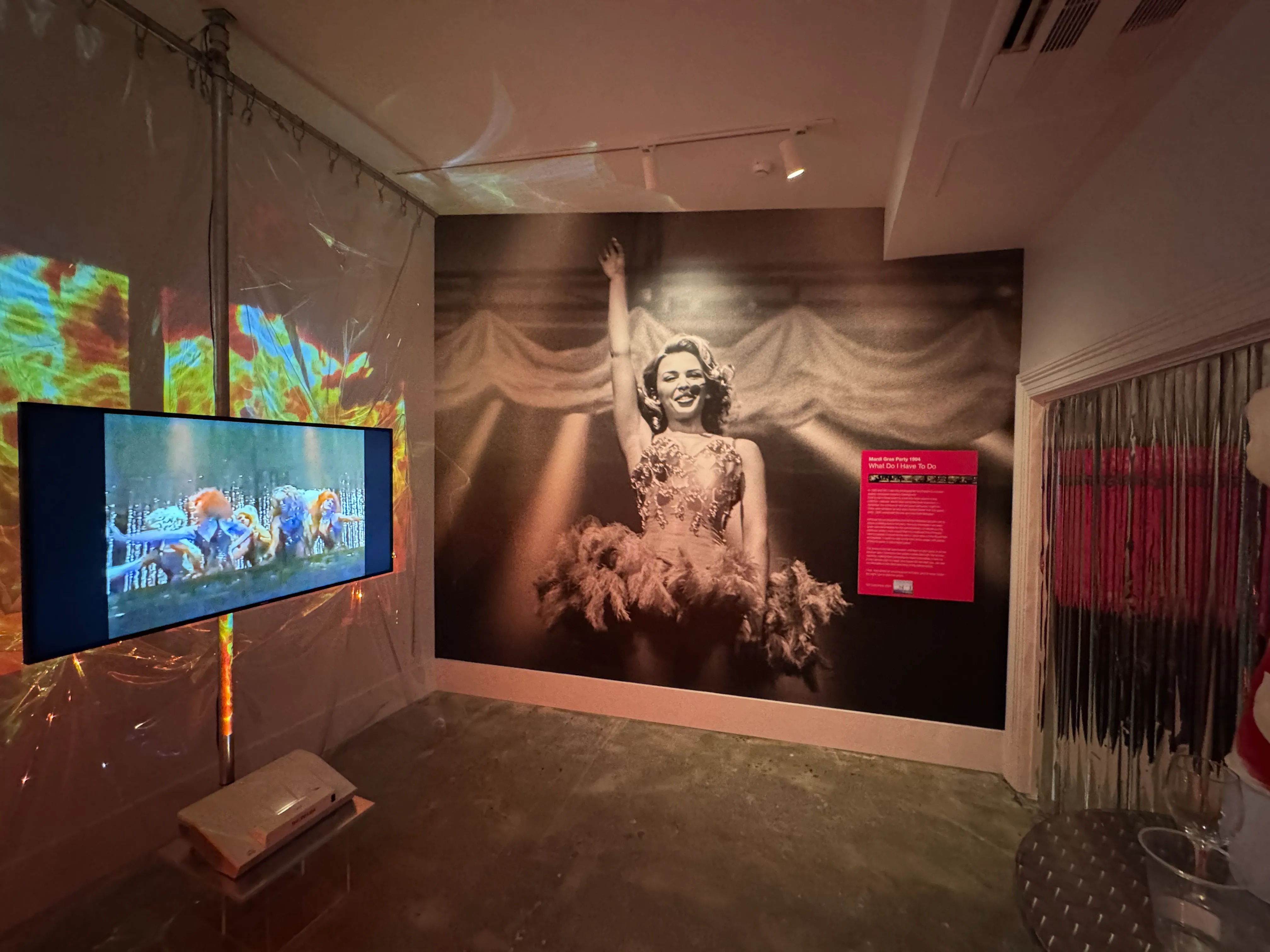 Kylie Minogue show wallpaepr mural at Sydney Qtopia