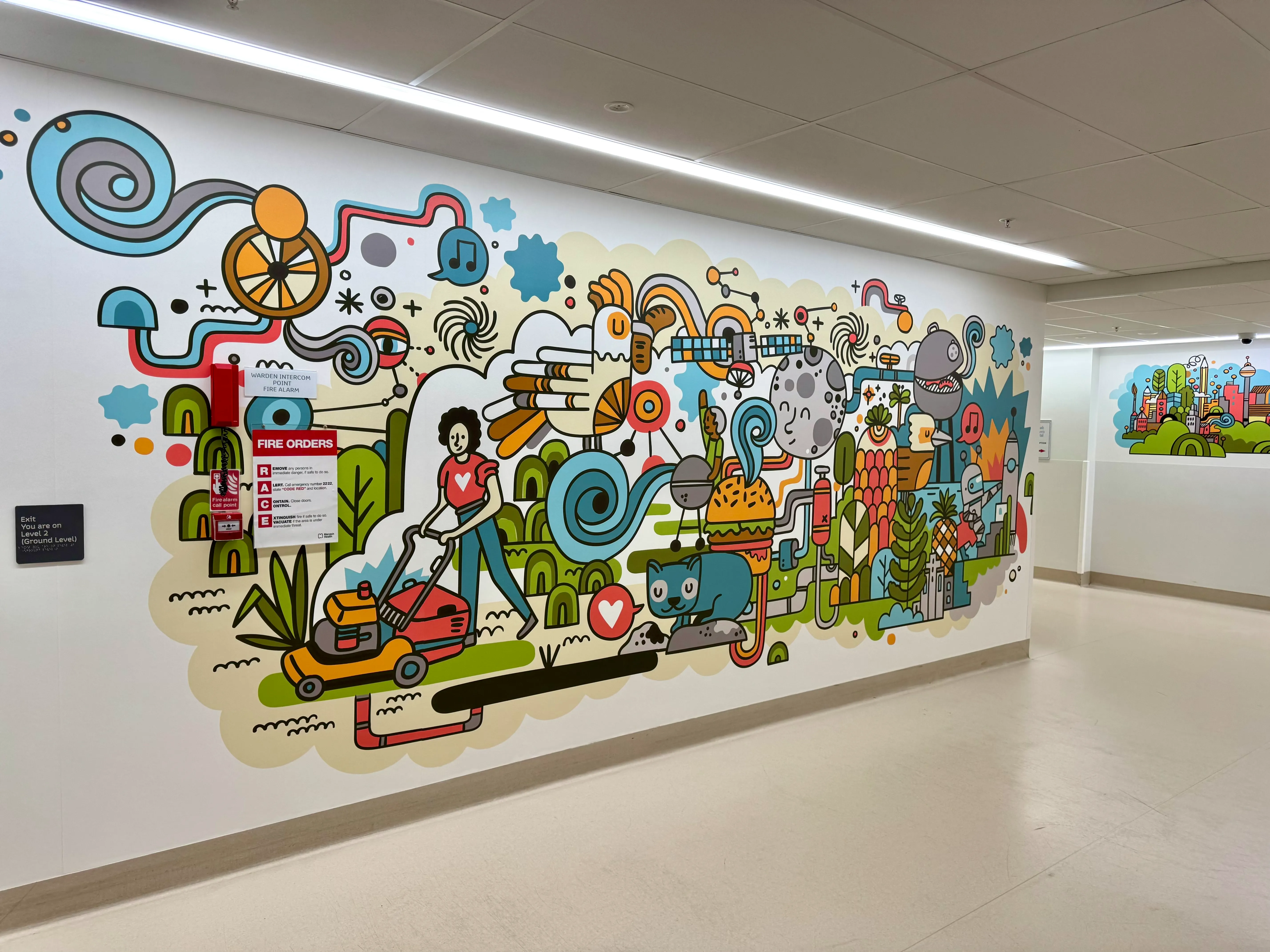 James Gulliver Hancock artwork on wallpaper for the Monash Children's Hospital