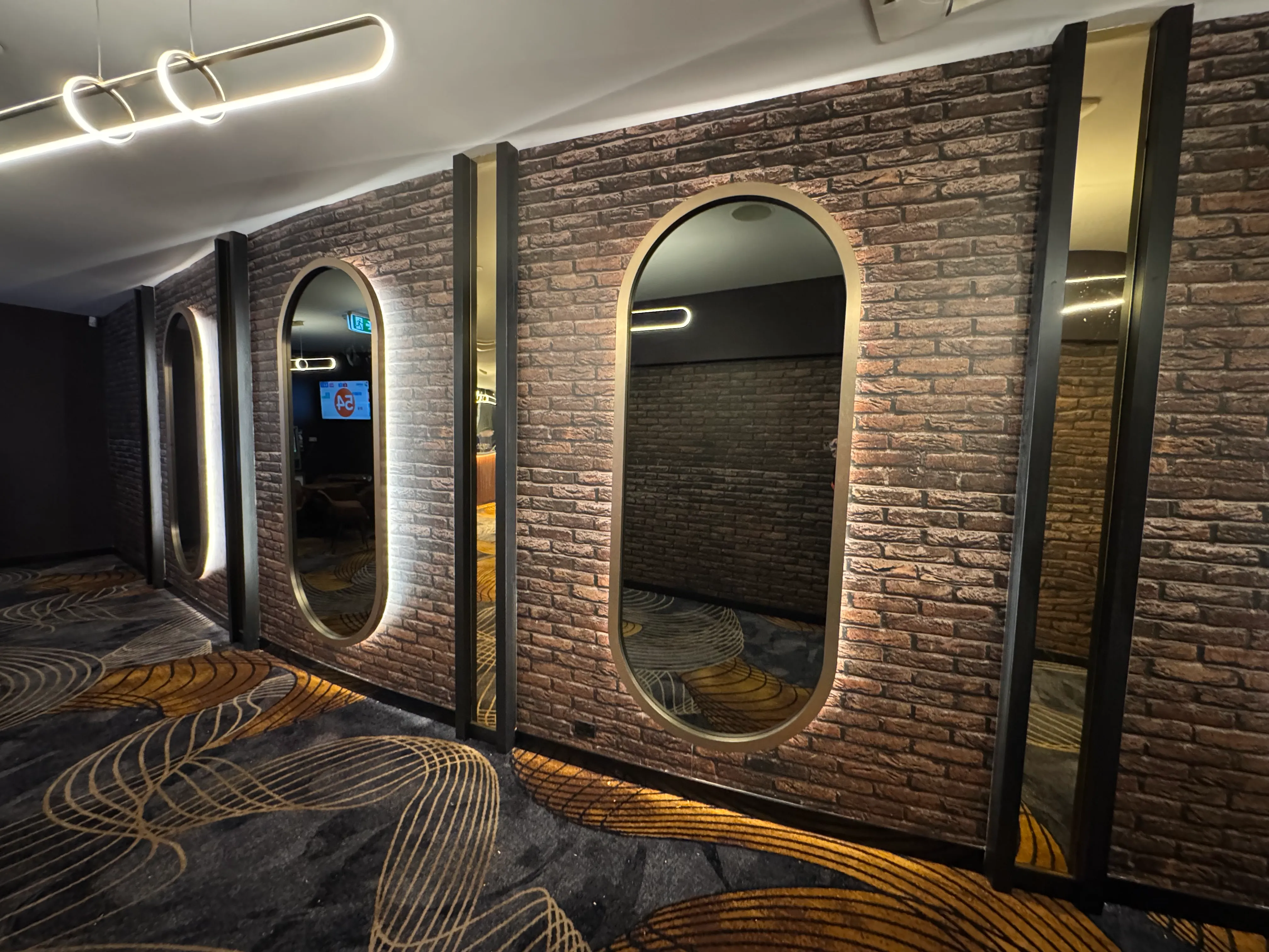 Custom brick wallpaper mural in NSW club