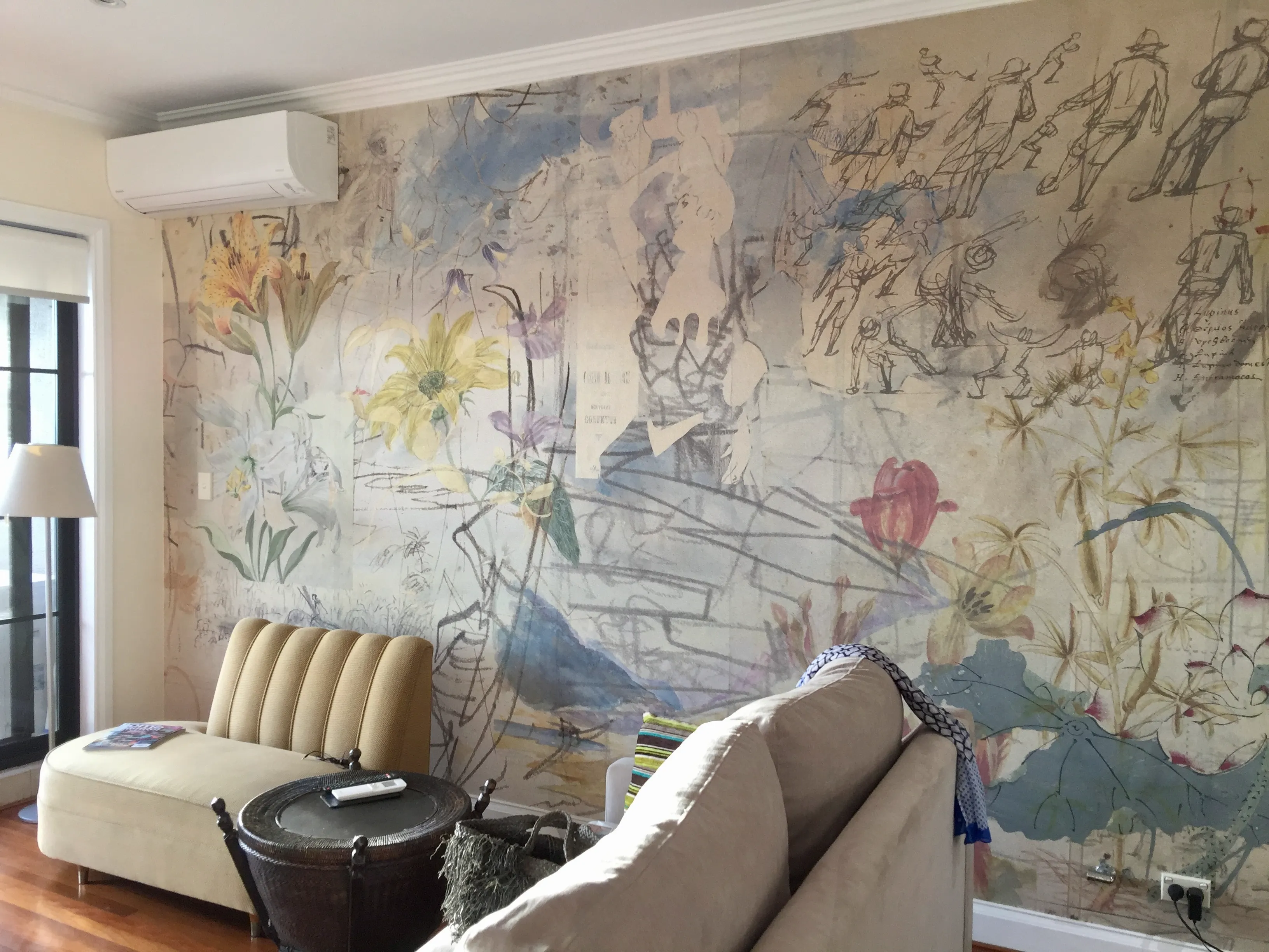 Kerrie Brown design wallpaper in living room