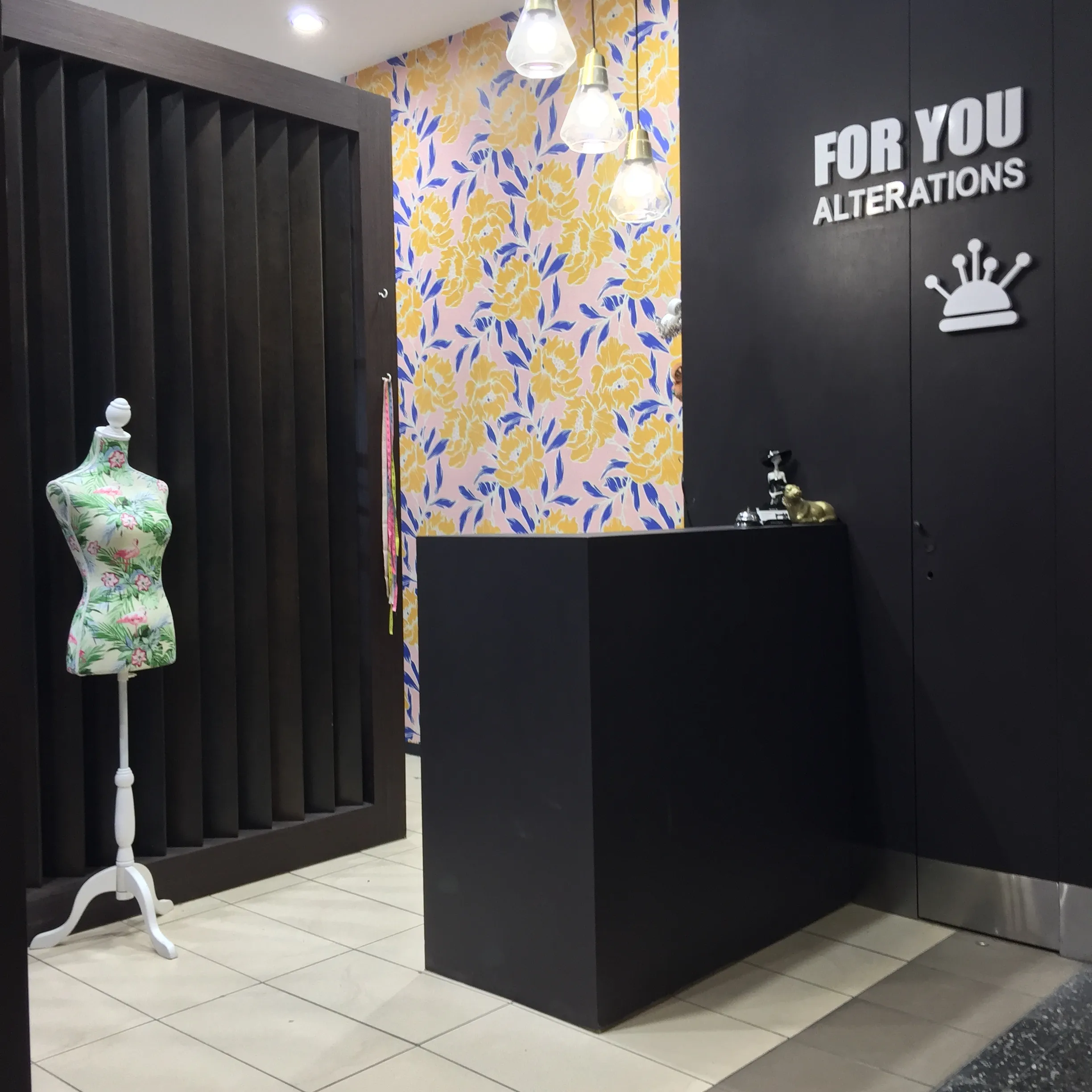 Custom wallpaper at alteration shop