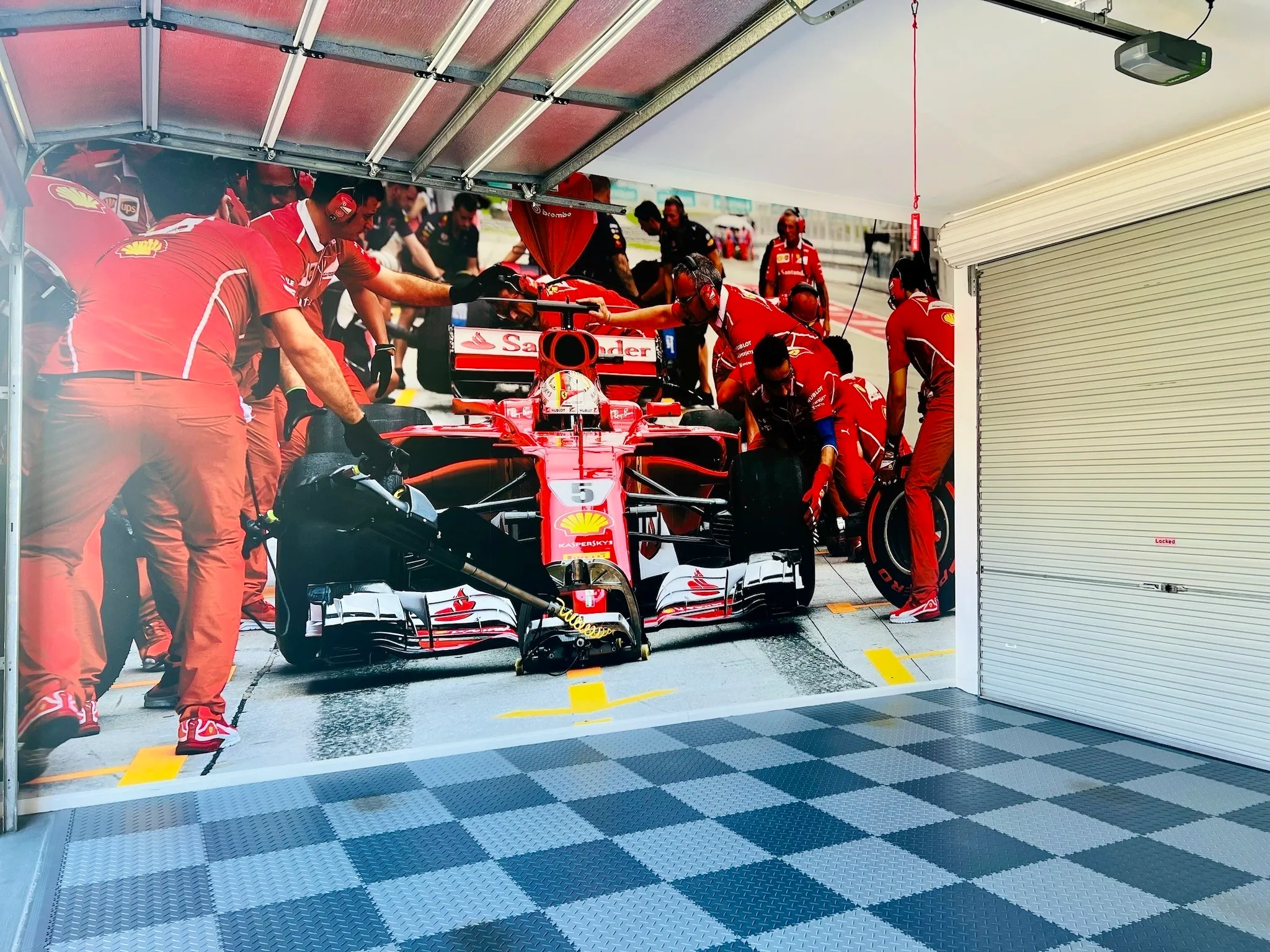 F1 wallpaper mural ion private garage wall