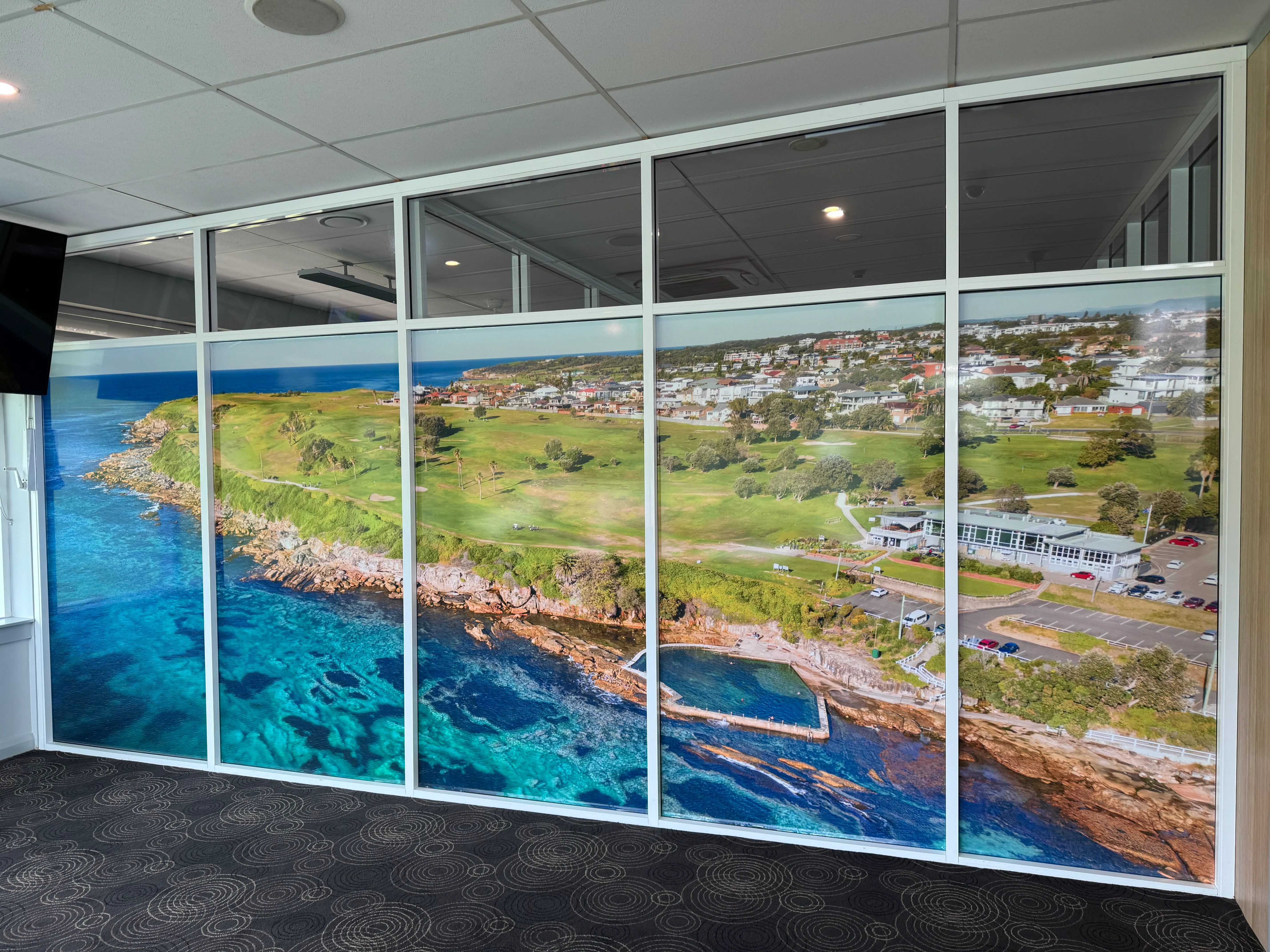 Golf club aerial photo on vinyl wallpaper at Golf Club restaurant