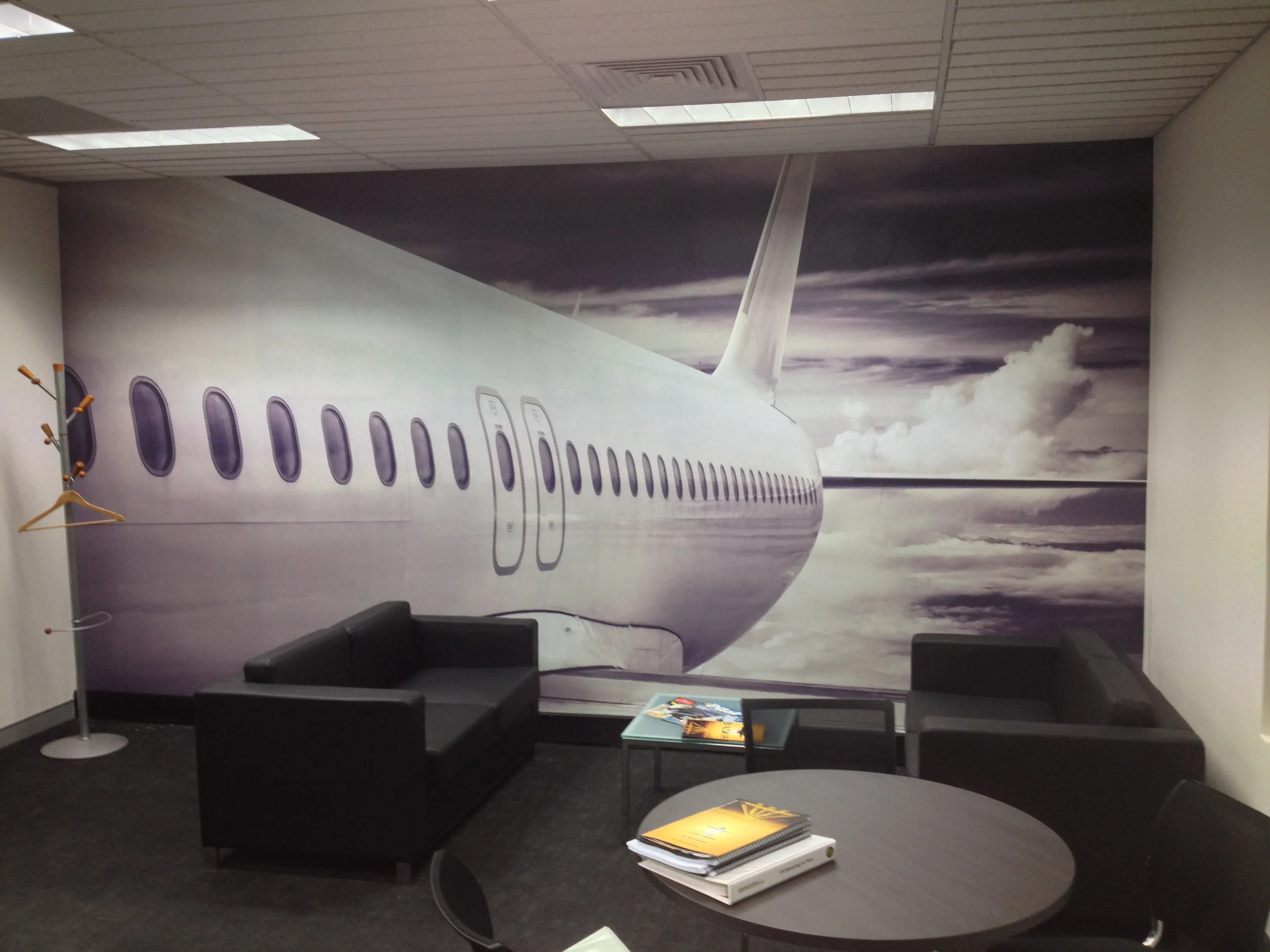 Custom wallpaper mural for office at the fomer Bankstown Pilot College